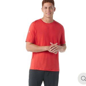 Smartwool Shirt Men's XL Red Active Ultralite Short Sleeve Merino Wool Hike Gym